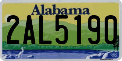 AL license plate 2AL5190