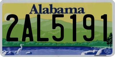 AL license plate 2AL5191
