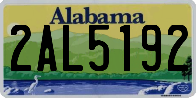AL license plate 2AL5192