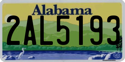 AL license plate 2AL5193