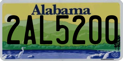 AL license plate 2AL5200