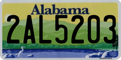 AL license plate 2AL5203