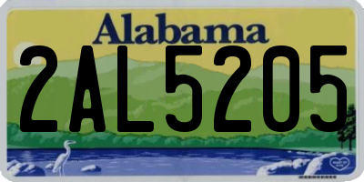 AL license plate 2AL5205