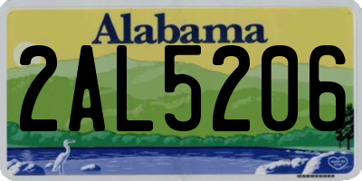AL license plate 2AL5206