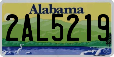 AL license plate 2AL5219