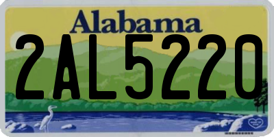 AL license plate 2AL5220