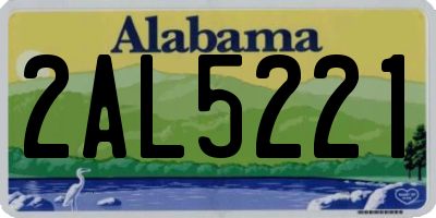 AL license plate 2AL5221