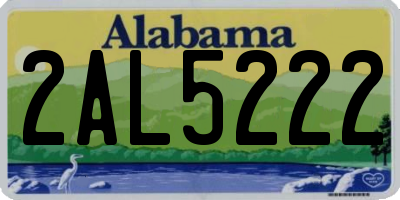 AL license plate 2AL5222