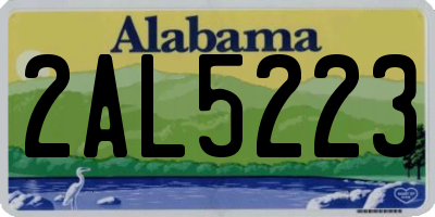 AL license plate 2AL5223