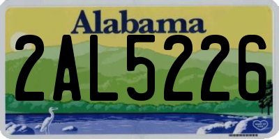 AL license plate 2AL5226