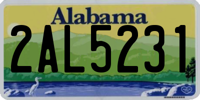 AL license plate 2AL5231