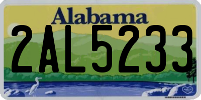 AL license plate 2AL5233
