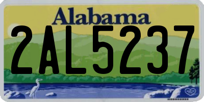 AL license plate 2AL5237