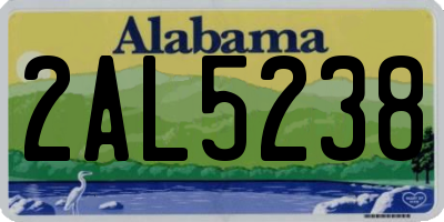AL license plate 2AL5238