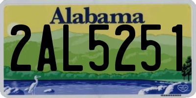 AL license plate 2AL5251
