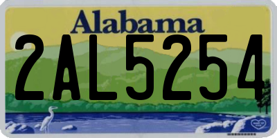 AL license plate 2AL5254