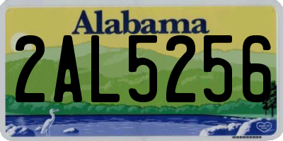 AL license plate 2AL5256