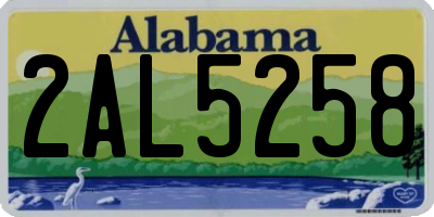 AL license plate 2AL5258