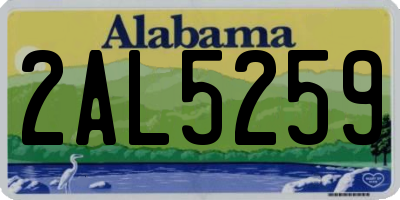 AL license plate 2AL5259