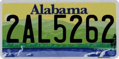 AL license plate 2AL5262