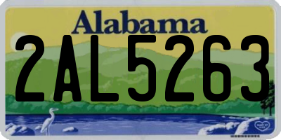 AL license plate 2AL5263
