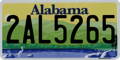 AL license plate 2AL5265