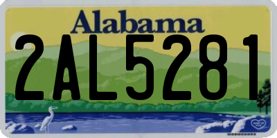 AL license plate 2AL5281