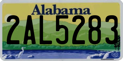 AL license plate 2AL5283