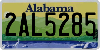 AL license plate 2AL5285