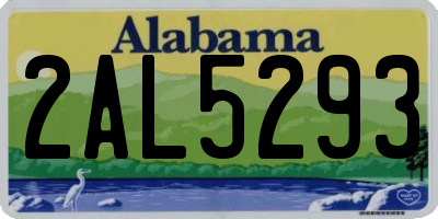 AL license plate 2AL5293