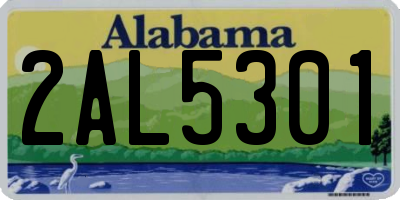 AL license plate 2AL5301