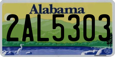 AL license plate 2AL5303