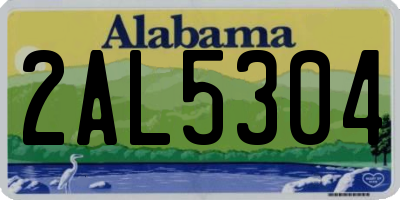 AL license plate 2AL5304