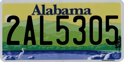 AL license plate 2AL5305