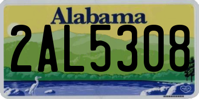 AL license plate 2AL5308