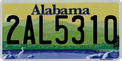 AL license plate 2AL5310