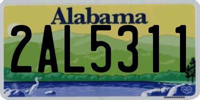 AL license plate 2AL5311