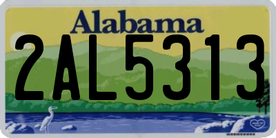 AL license plate 2AL5313