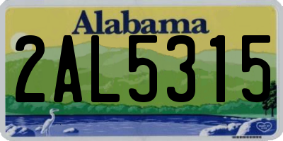 AL license plate 2AL5315