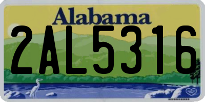 AL license plate 2AL5316
