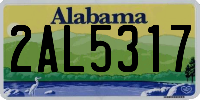 AL license plate 2AL5317