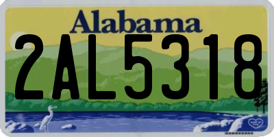 AL license plate 2AL5318