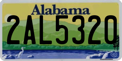 AL license plate 2AL5320