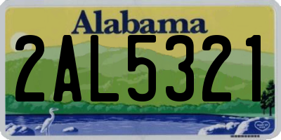AL license plate 2AL5321