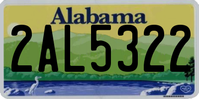 AL license plate 2AL5322
