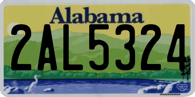 AL license plate 2AL5324