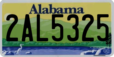 AL license plate 2AL5325