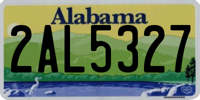 AL license plate 2AL5327