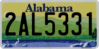 AL license plate 2AL5331