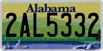 AL license plate 2AL5332